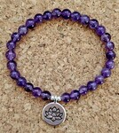 Pierres naturelles, perles argent 925, Fleur de Lotus acier inoxydable