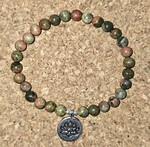 Pierres naturelles, perles argent 925, Fleur de Lotus acier inoxydable