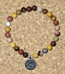 Pierres naturelles, perles argent 925, Fleur de Lotus acier inoxydable