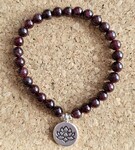 Pierres naturelles, perles argent 925, Fleur de Lotus acier inoxydable