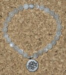 Pierres naturelles, perles argent 925, Fleur de Lotus acier inoxydable
