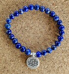 Pierres naturelles, perles argent 925, Fleur de Lotus acier inoxydable