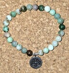 Pierres naturelles, perles argent 925, Fleur de Lotus acier inoxydable