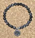 Pierres naturelles, perles argent 925, Fleur de Lotus acier inoxydable