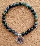 Pierres naturelles, perles argent 925, Fleur de Lotus acier inoxydable