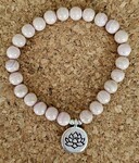 Pierres naturelles, perles argent 925, Fleur de Lotus acier inoxydable