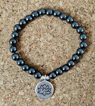 Pierres naturelles, perles argent 925, Fleur de Lotus acier inoxydable