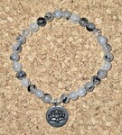 Pierres naturelles, perles argent 925, Fleur de Lotus acier inoxydable