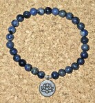 Pierres naturelles, perles argent 925, Fleur de Lotus acier inoxydable