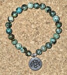 Pierres naturelles, perles argent 925, Fleur de Lotus acier inoxydable