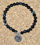 Pierres naturelles, perles argent 925, Fleur de Lotus acier inoxydable