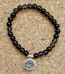 Pierres naturelles, perles argent 925, Fleur de Lotus acier inoxydable