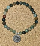 Pierres naturelles, perles argent 925, Fleur de Lotus acier inoxydable